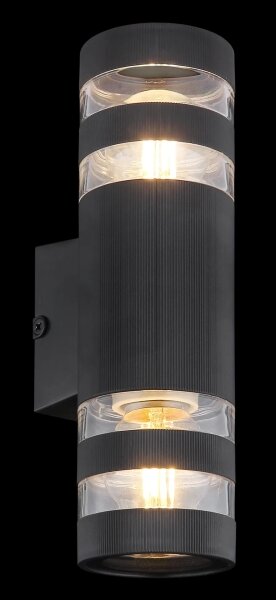 Globo 78260S - Настенно осветително тяло HAYES, 2xE27/10W/230V, черно
