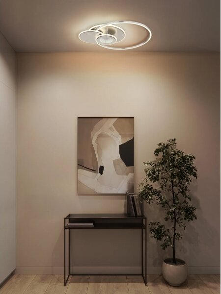 Globo 68278-24 - LED димируемо таванно осветително тяло BELTRAN LED/24W/230V сребристо+дистанционно управление