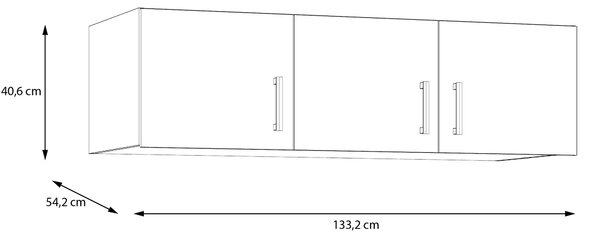 Надстройка за гардероб FIVE 130 см, бяла