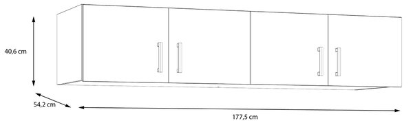 Надстройка за гардероб FIVE 180 см, бяла