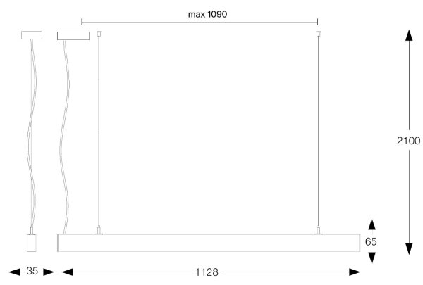 Ideal Lux - LED полилей на кабел OFFICE LED/30W/230V 3000K CRI 90 бял
