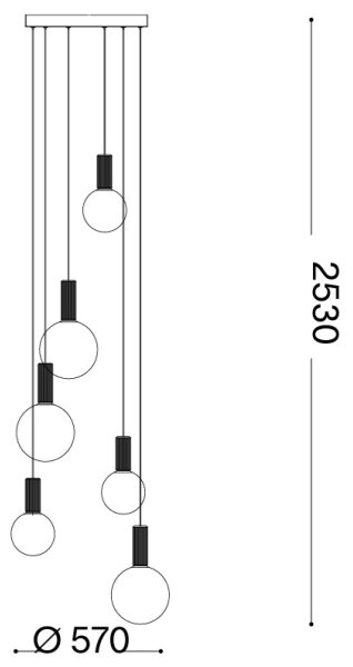 Ideal Lux - LED полилей на кабел ODEON LED/39W/230V CRI 90 Ø 57 см бежово/бяло