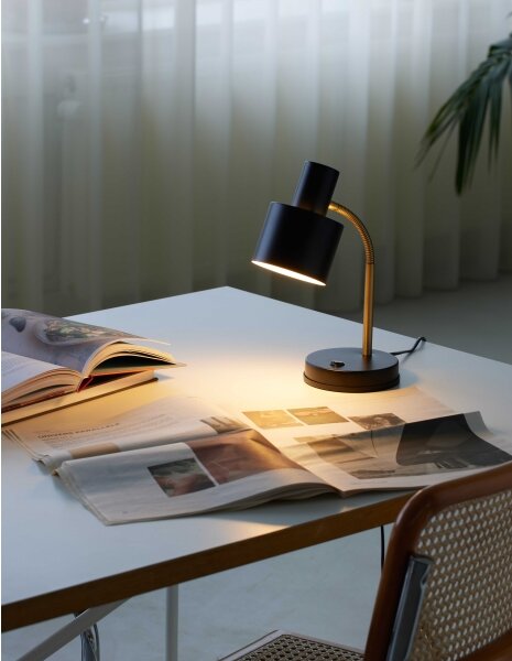 Halo Design 746927 - Настолна лампа VOGUE 1xE27/40W/230V черна/месинг