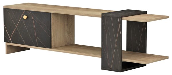 Тв шкаф HENRIETTE цвят черен-натурал 120x28,5x37,5