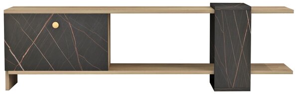 Тв шкаф HENRIETTE цвят черен-натурал 120x28,5x37,5