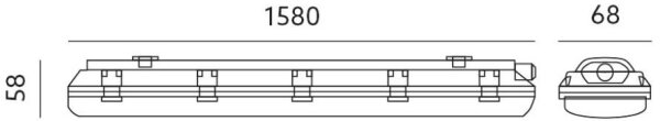 Индустриална флуоресцентна лампа T8 1xG13/24W/230V IP65