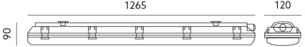 Индустриална флуоресцентна лампа T8 2xG13/18W/230V IP65