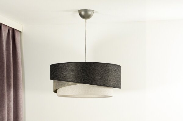 Duolla - Пендел KOBO 1xE27/15W/230V Ø 45 см антрацит/сив/бял