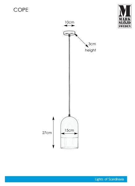 Markslöjd 108225 - Висящ полилей COPE 1xE14/18W/230V