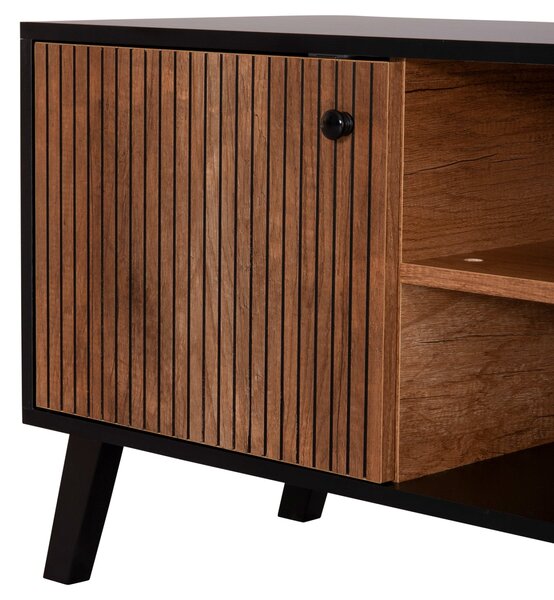 ТВ шкаф Kruden меламинов черен-натурал 100x40x51см