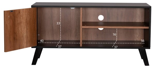 ТВ шкаф Kruden меламинов черен-натурал 100x40x51см