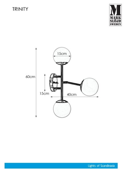 Markslöjd 108253 - Аплик TRINITY 3xG9/20W/230V златист/сив