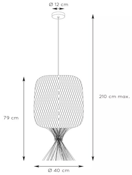 Lucide 03436/40/44 - Висящ полилей GARVE 1xE27/40W/230V кафяв