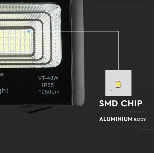 LED соларен прожектор 16W, 4000K, IP65, димер, с DO