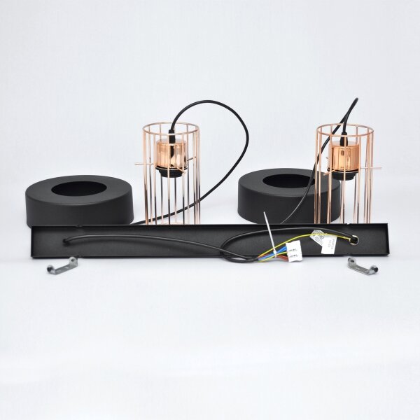 LED LED Пендел VOLTA 2xE27/15W/230V черен/златист