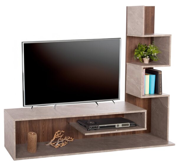 Тв шкаф EDELIE цвят натурал-сив 150x29,5x120