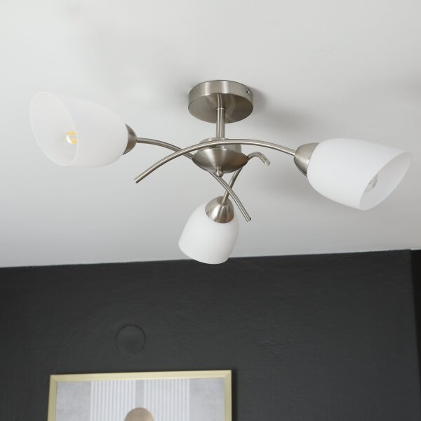 Полилей за повърхностен монтаж DONNA 3xE27/60W/230V никел