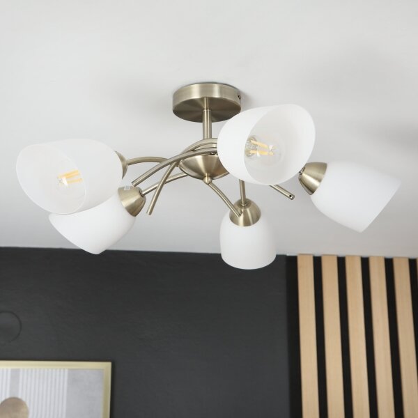 Полилей за повърхностен монтаж DONNA 5xE27/60W/230V патина