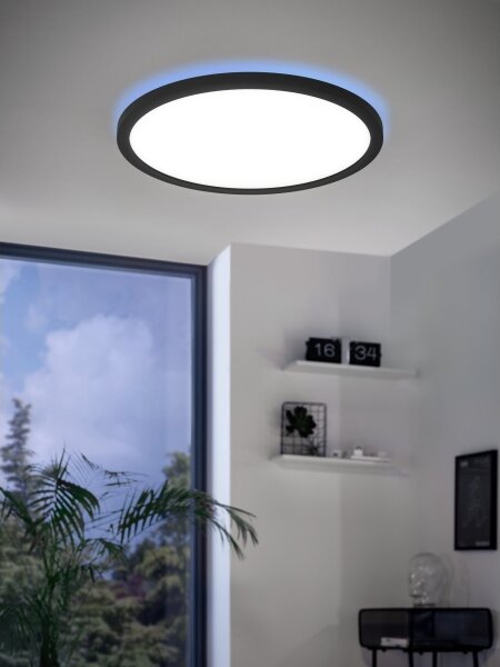 Eglo 900091 - LED RGBW Димируем плафон ROVITO-Z LED/14,6W/230V черен