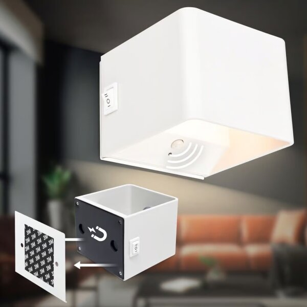 Briloner 3879016 - Зареждаема LED стенна лампа със сензор BORRA LED/1,5W/5V 3600 mAh бяла
