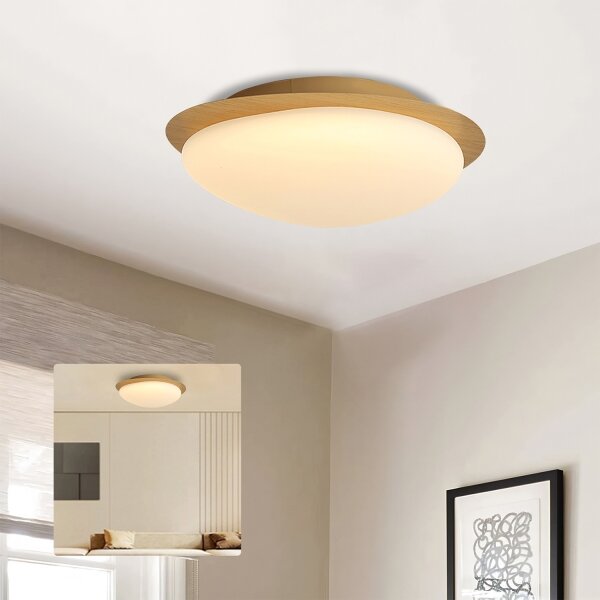 Brilagi - LED таванно осветително тяло VISBY WOOD LED/18W/230V Ø 38 см в кафяво