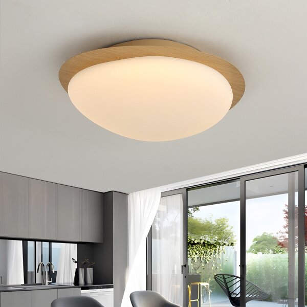Brilagi - LED таванно осветително тяло VISBY WOOD LED/18W/230V Ø 38 см в кафяво