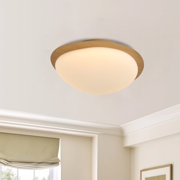 Brilagi - LED таванно осветително тяло VISBY WOOD LED/18W/230V Ø 38 см в кафяво