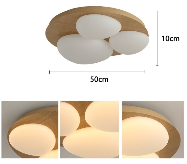 Brilagi - LED таванен плафон VISBY WOOD LED/36W/230V Ø 50 см кафяв