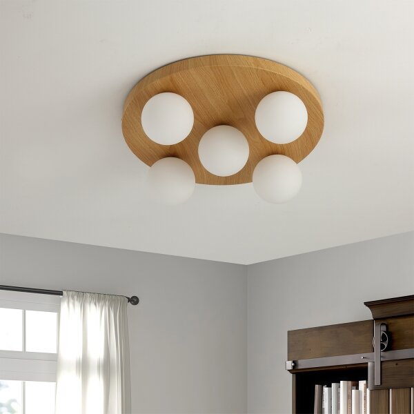 Brilagi - Таванно осветително тяло LUND WOOD 5xG9/9W/230V, диаметър 40 см, дърво