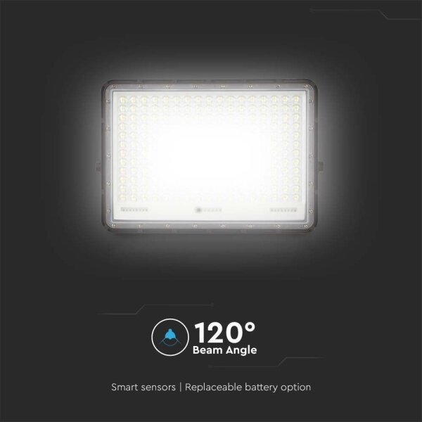 LED Екстериорен соларен прожектор LED/30W/3,2V 6400K черен + д.у