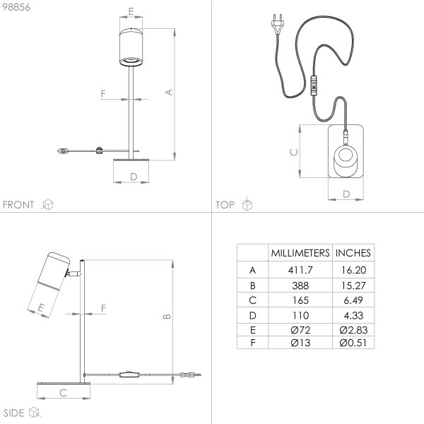 Eglo 98856 - LED Настолна лампа CEPPINO 1xGU10/4,5W/230V бяла