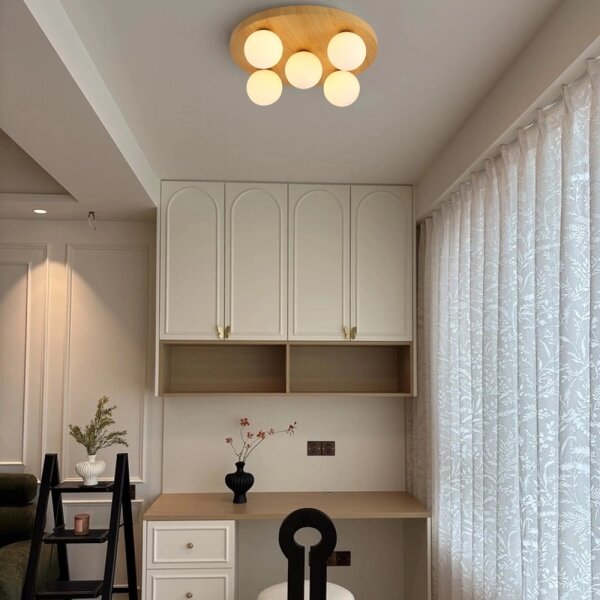 Brilagi - Таванно осветително тяло LUND WOOD 5xG9/9W/230V, диаметър 40 см, дърво