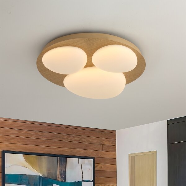 Brilagi - LED таванен плафон VISBY WOOD LED/36W/230V Ø 50 см кафяв
