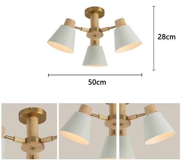 Brilagi - Плафон LUND WOOD, 3xE27/40W/230V, Ø 50 см, дърво