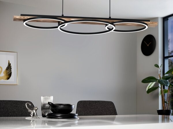 Eglo 99624-LED Димируем полилей BOYAL 2xLED/12,5W/230V+LED/15,5W кафяв/черен