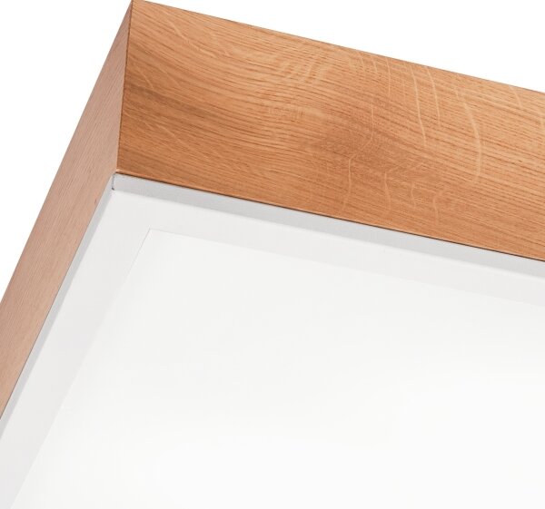 Плафон OAK SQUARE 4xE27/15W/230V 48x48 см дъб/бял
