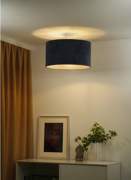 Duolla - Полилей за повърхностен монтаж CORDUROY 1xE27/15W/230V Ø 40 см тъмносин