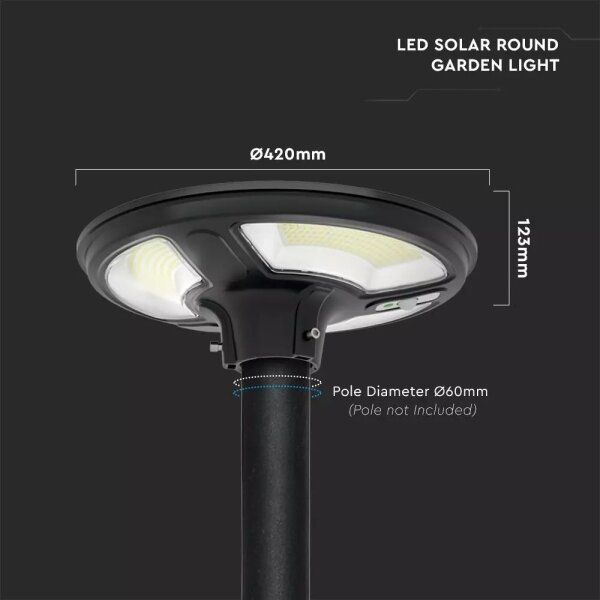 LED соларна улична лампа с сензор LED/7,5W/3,2V IP65 4000K + ДУ
