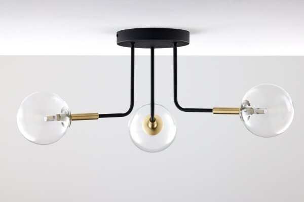 Jupiter 2039 - Висящ полилей BURANO 3xG9/10W/230V черен/златист/прозрачен