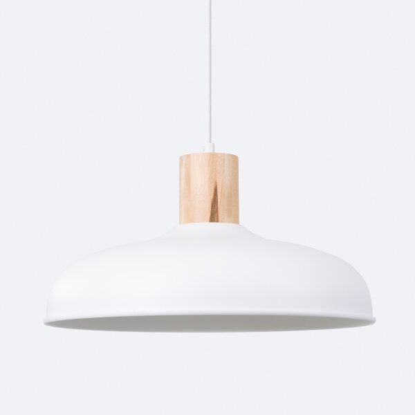 Sollux SL.1323 - Пендел INDY 1xE27/15W/230V Ø 38 см бял