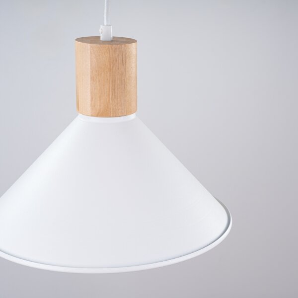 Sollux SL.1319 - Пендел JAGA 1xE27/15W/230V Ø 30 см бял
