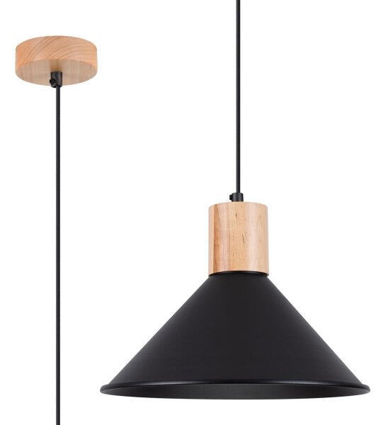 Sollux SL.1320 - Пендел JAGA 1xE27/15W/230V Ø 30 см черен