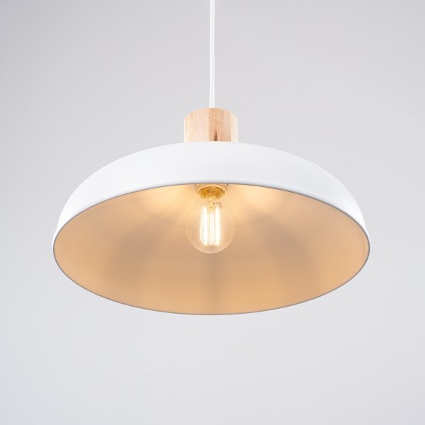 Sollux SL.1323 - Пендел INDY 1xE27/15W/230V Ø 38 см бял