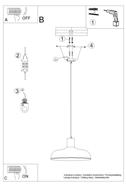 Sollux SL.1323 - Пендел INDY 1xE27/15W/230V Ø 38 см бял