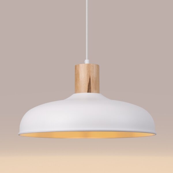 Sollux SL.1323 - Пендел INDY 1xE27/15W/230V Ø 38 см бял