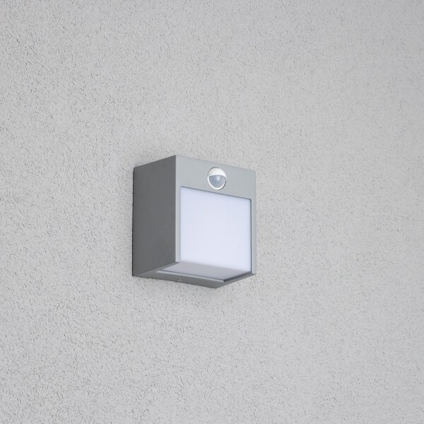 Brilagi TERNI LED/12W/230V външно стеннo осветление с сензор, сиво IP44