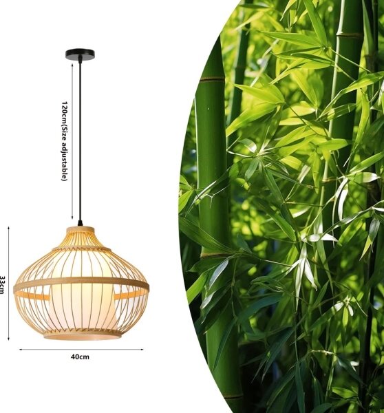 Immax 08256L - Пендел PINCHOS 1xE27/40W/230V Ø 40 см бамбук