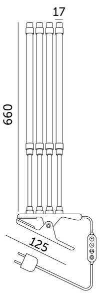 LED лампа с клипс за растения VITARO 4xLED/10W/230V, черна, димируема