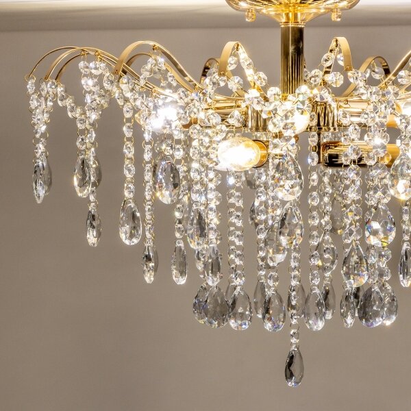 Brilagi - Полилей за повърхностен монтаж CRYSTAL 6xE14/60W/230V златист