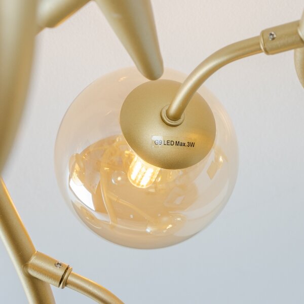 Brilagi - LED Полилей за повърхностен монтаж MISTEL 15xG9/3W/230V златист